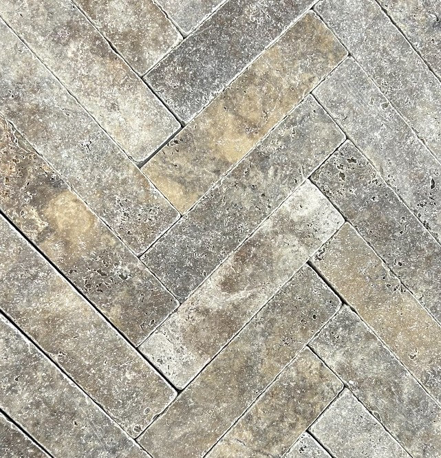 Silver Travertine Natural Tumbled 305x75x12mm