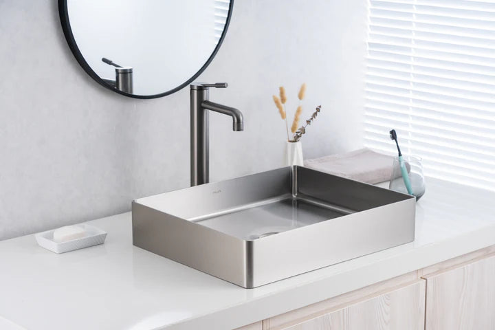 ALIA Stainless Steel Rectangular Basin – Modern Bathroom Sink