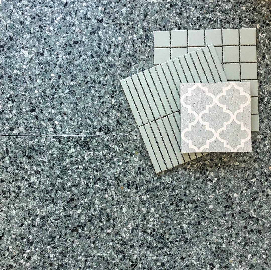 Italian Esmeraldo Green Terrazzo Tile