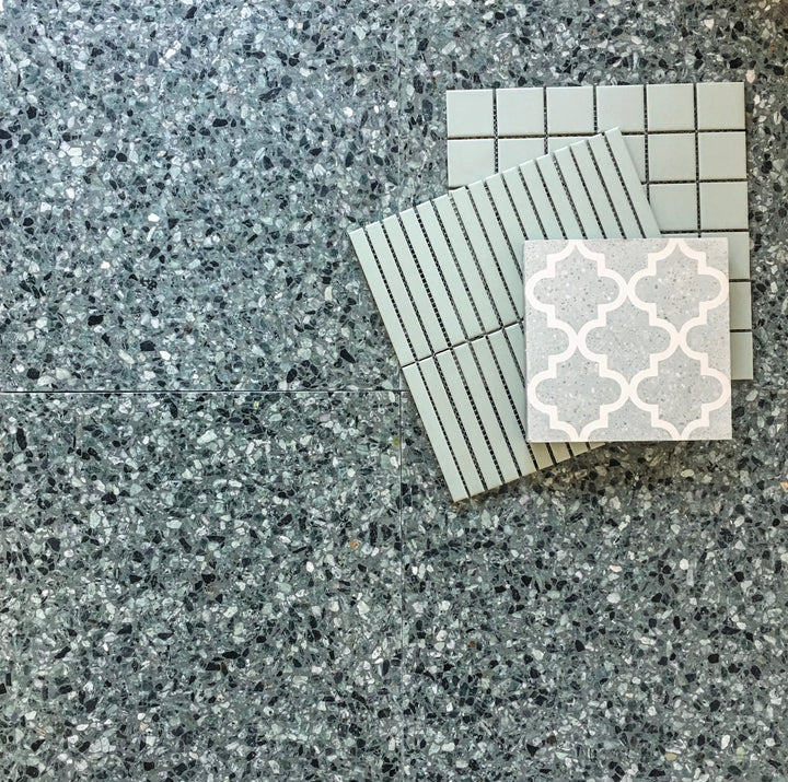 Italian Esmeraldo Green Terrazzo Tile