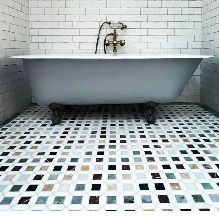 Syvota Honed Natural Marble Mosaic