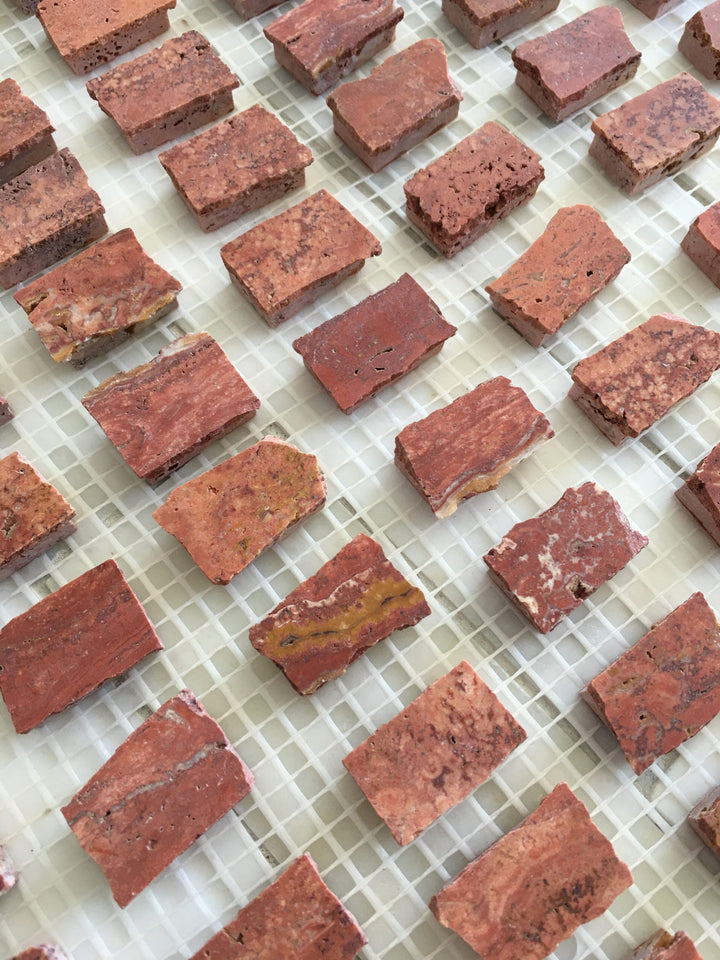 Mini Fiorano Red Travertine Honed Mosaic