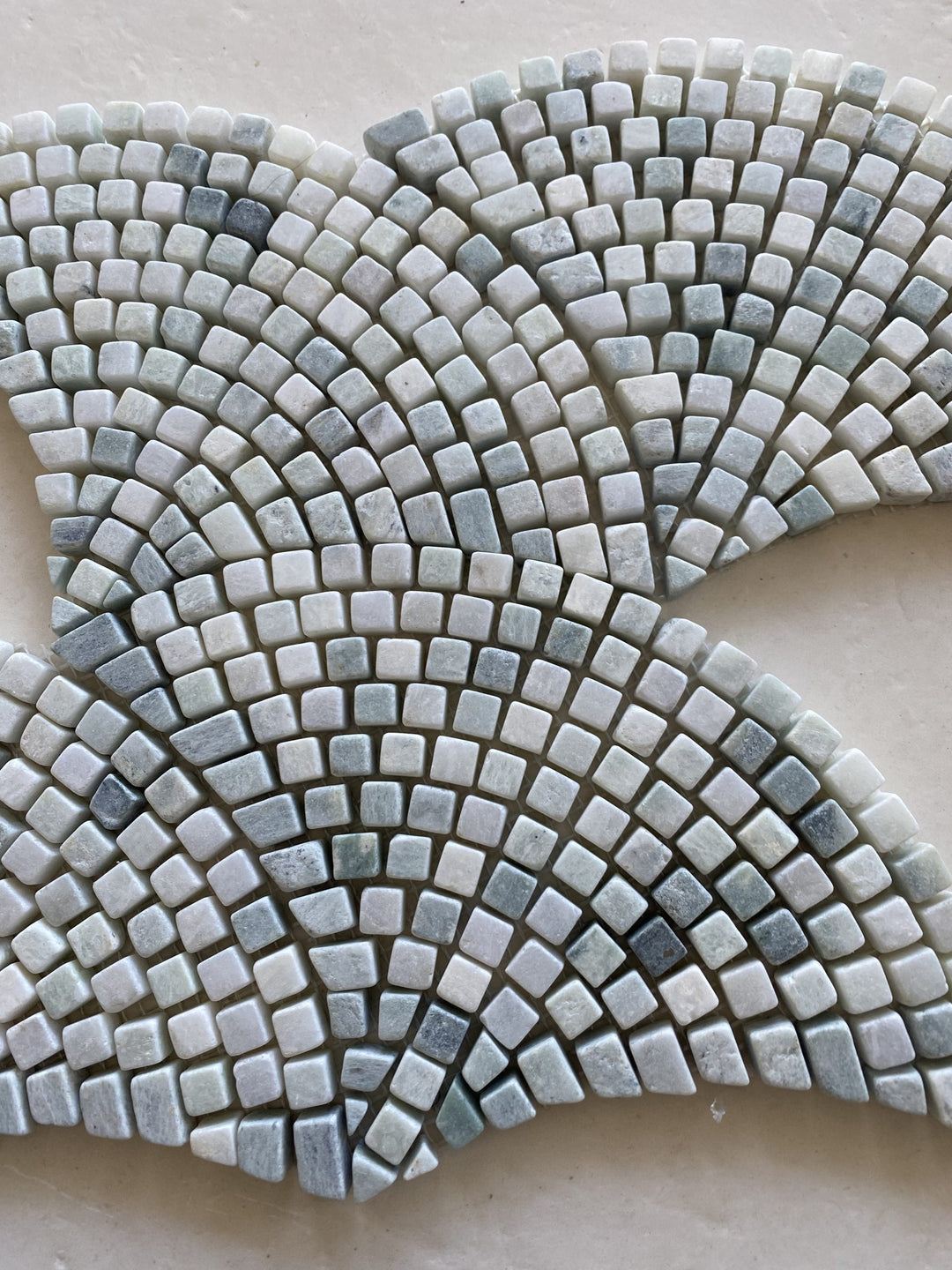 Ming Green Tumbled Fan Marble Mosaic