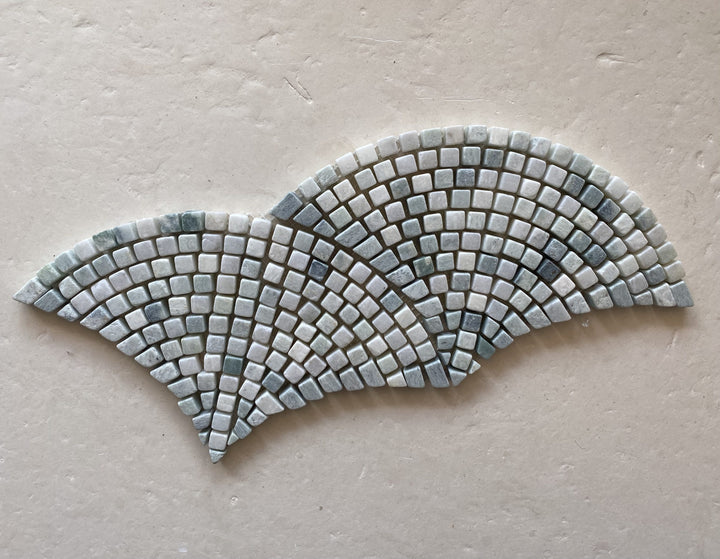Ming Green Tumbled Fan Marble Mosaic