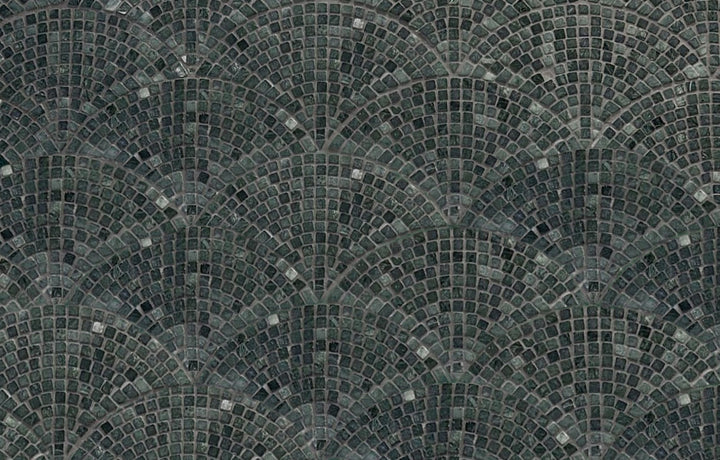 Indian Green Tumbled Mini Fan Marble Mosaic