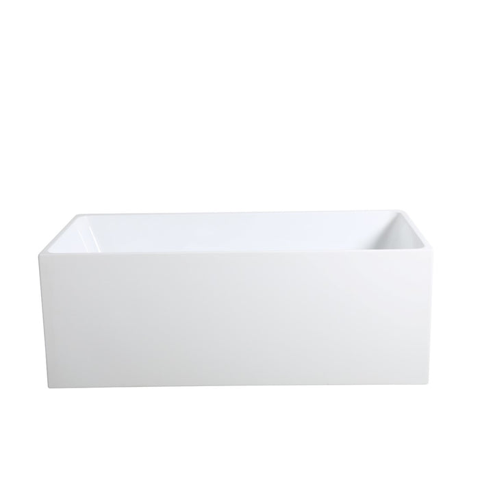 Theo Back to Wall Bath-Tub Bath Gloss White 1300mm