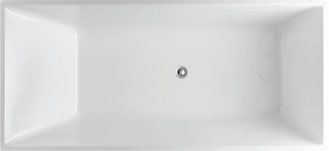Theo Back to Wall Bath-Tub Bath Gloss White 1300mm