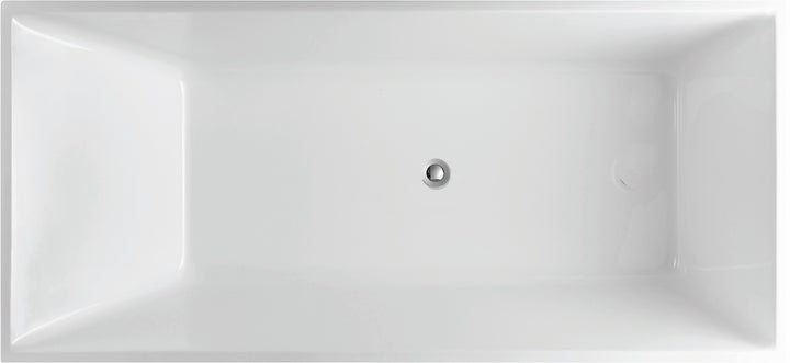 Theo Back to Wall Bath-Tub Bath Gloss White 1300mm