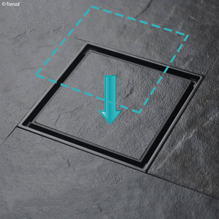 Fienza Round 2-in-1 Tile Bed Floor Waste 88mm Outlet Gun Metal