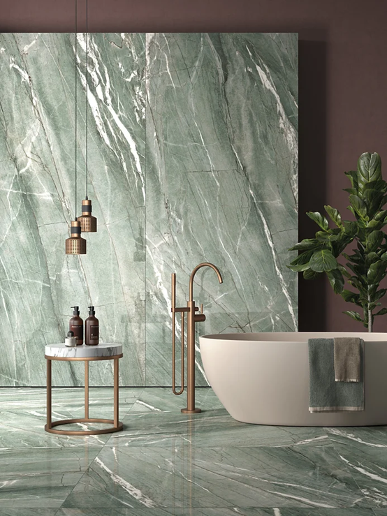 Italian porcelain slab close-up showing smooth finish and stone-like texture