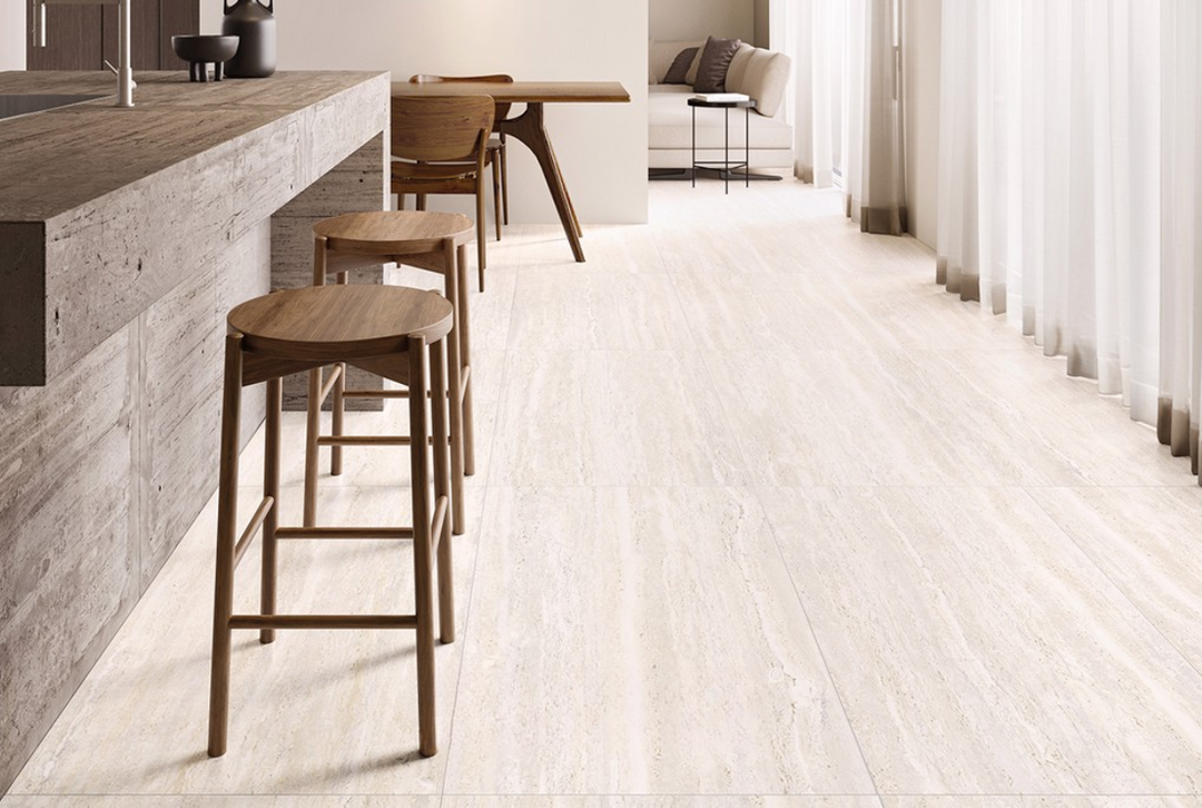 Tivoli White Vein Cut Italian Made Porcelain Travertine Look Tile