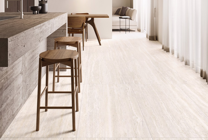 Tivoli White Vein Cut Italian Made Porcelain Travertine Look Tile