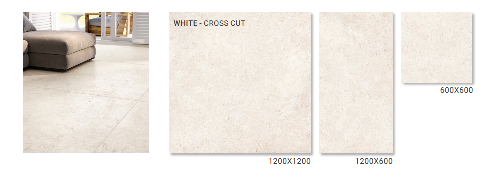 Tivoli White Cross Cut Italian Made Porcelain Travertine Look Tile