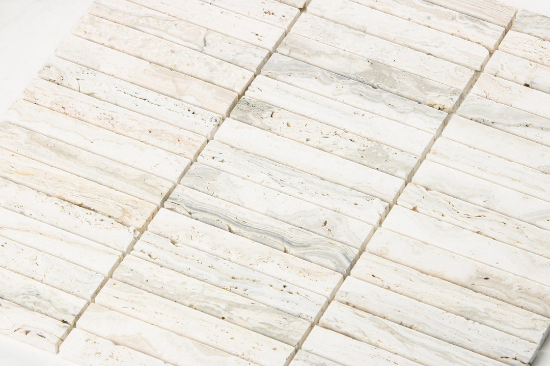 Travertine Extra White Finger Mosaic