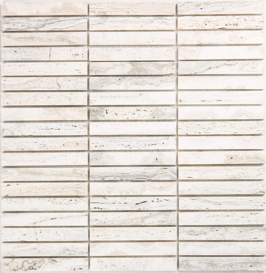 Travertine Extra White Finger Mosaic