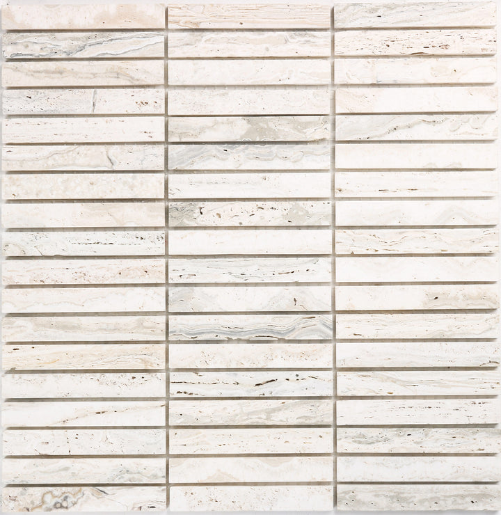 Travertine Extra White Finger Mosaic