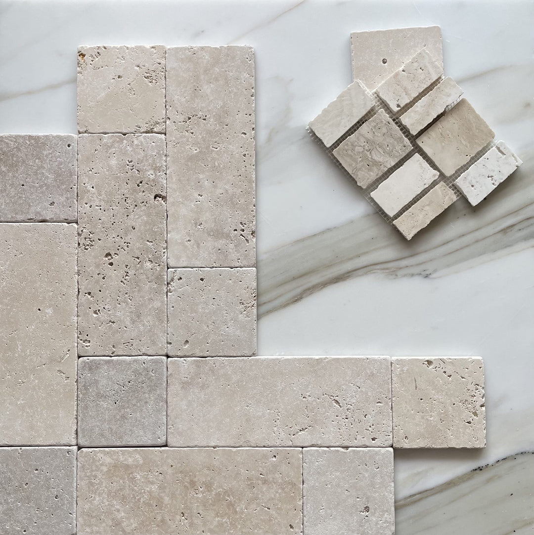 Fiorano Crema Travertine Mosaic