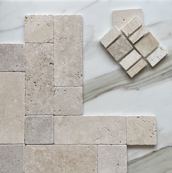 Fiorano Crema Travertine Mosaic