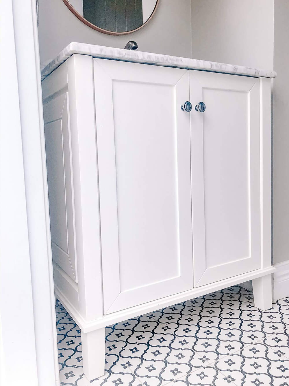Turner Hastings Coventry 75 x 55 Satin White Vanity with Real Marble Top & Ceramic Undercounter Basin