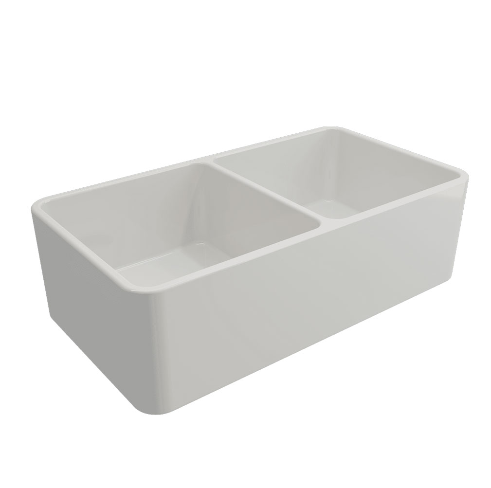 Turner Hastings Novi 85 x 46 Fine Fireclay Gloss White Farmhouse Butler Sink