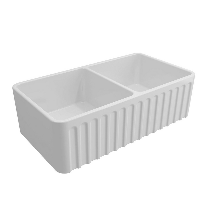 Turner Hastings Novi 85 x 46 Fine Fireclay Gloss White Farmhouse Butler Sink