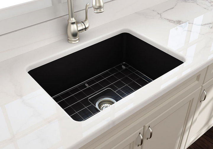 Turner Hastings Cuisine 68 x 48 Inset / Undermount Fine Fireclay Matte Black Sink