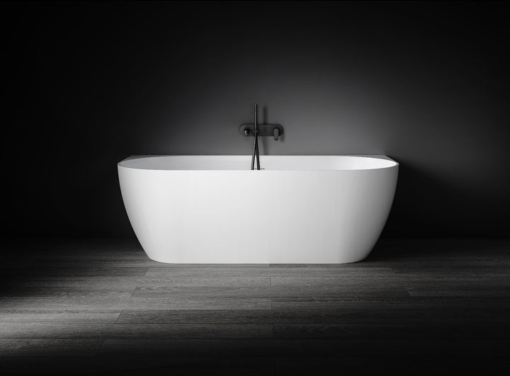 Kaskade Eleni VX105-1700 Back to Wall Stone Bath with Overflow