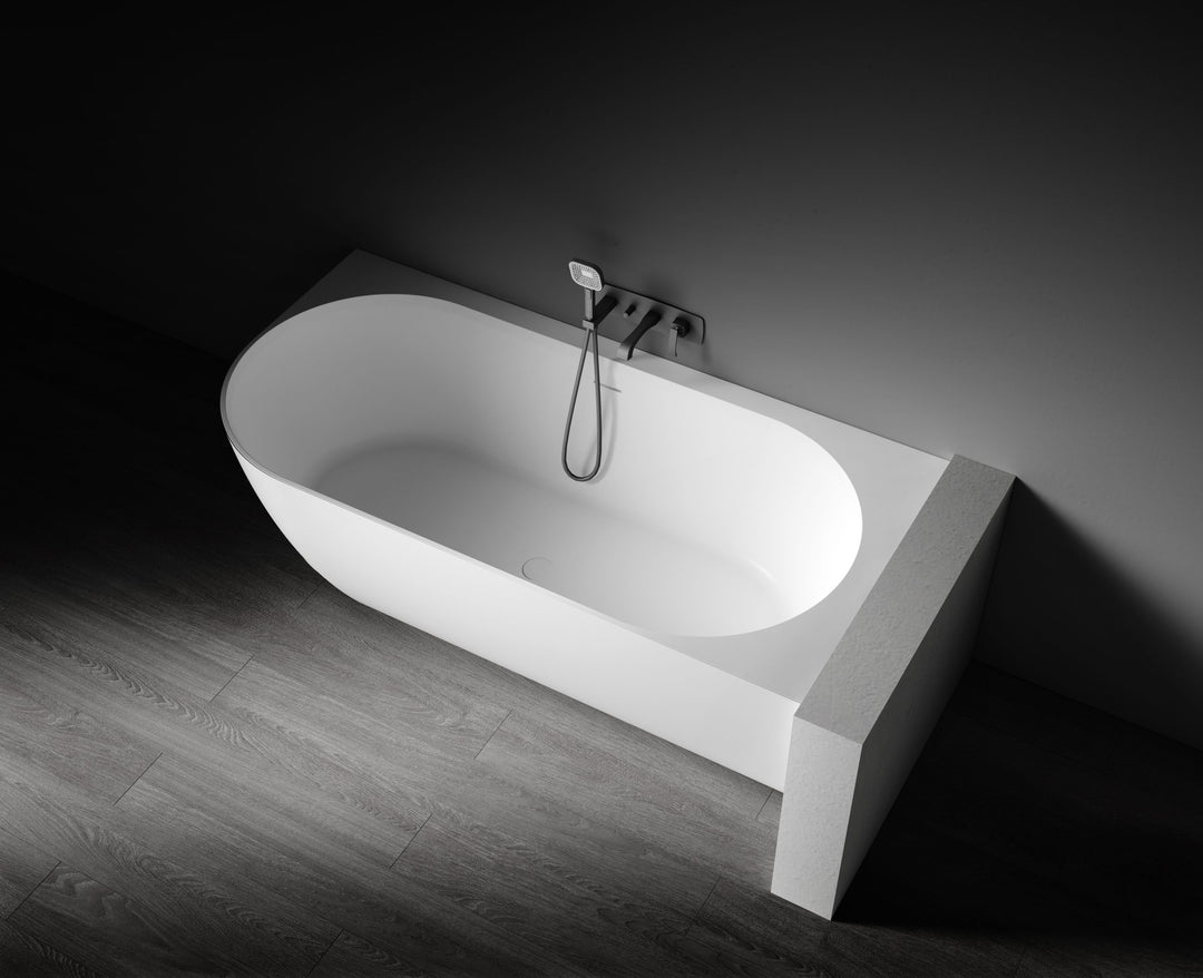 Kaskade Eleni VX106-1700 Corner Back to Wall Stone Bath Right Hand with Overflow