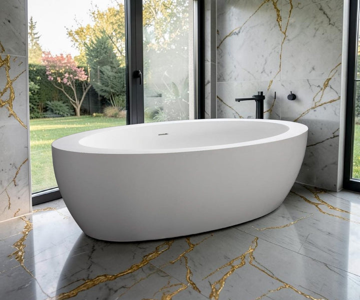 Kaskade Elizabeth VX44-1900 Freestanding Stone Bath with Overflow