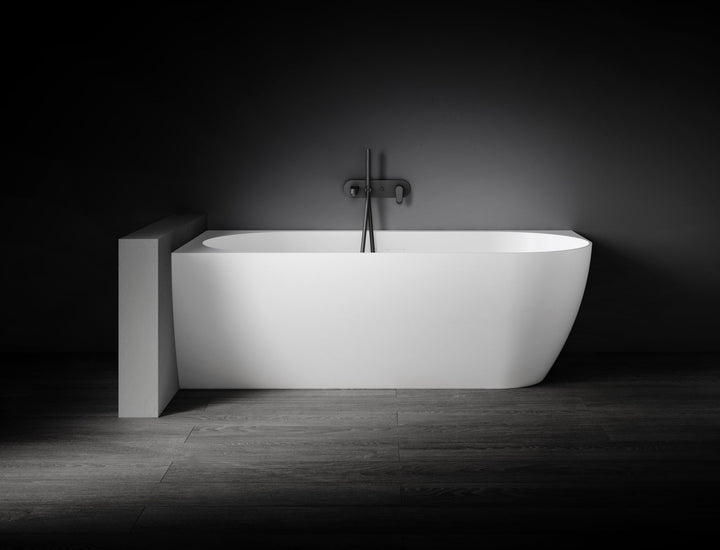 Kaskade Eleni VX99-1700 Corner Back to Wall Stone Bath Left Hand with Overflow