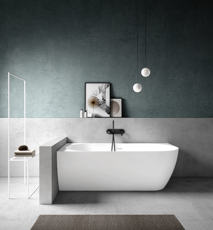 Kaskade Eleni VX99-1700 Corner Back to Wall Stone Bath Left Hand with Overflow