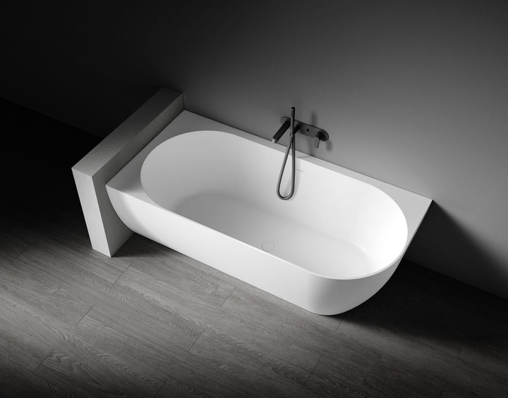 Kaskade Eleni VX99-1700 Corner Back to Wall Stone Bath Left Hand with Overflow