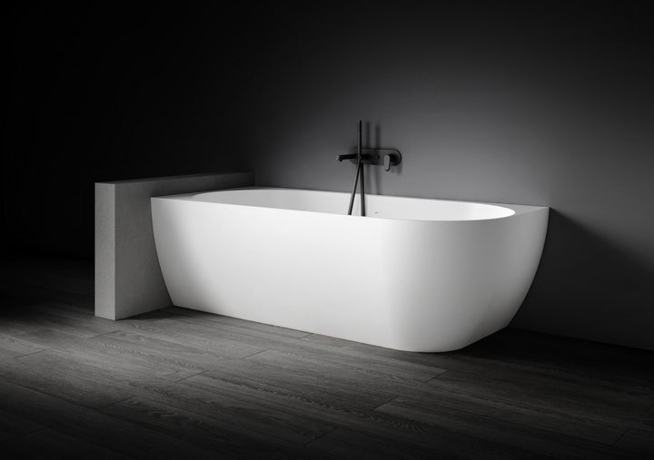 Kaskade Eleni VX99-1700 Corner Back to Wall Stone Bath Left Hand with Overflow