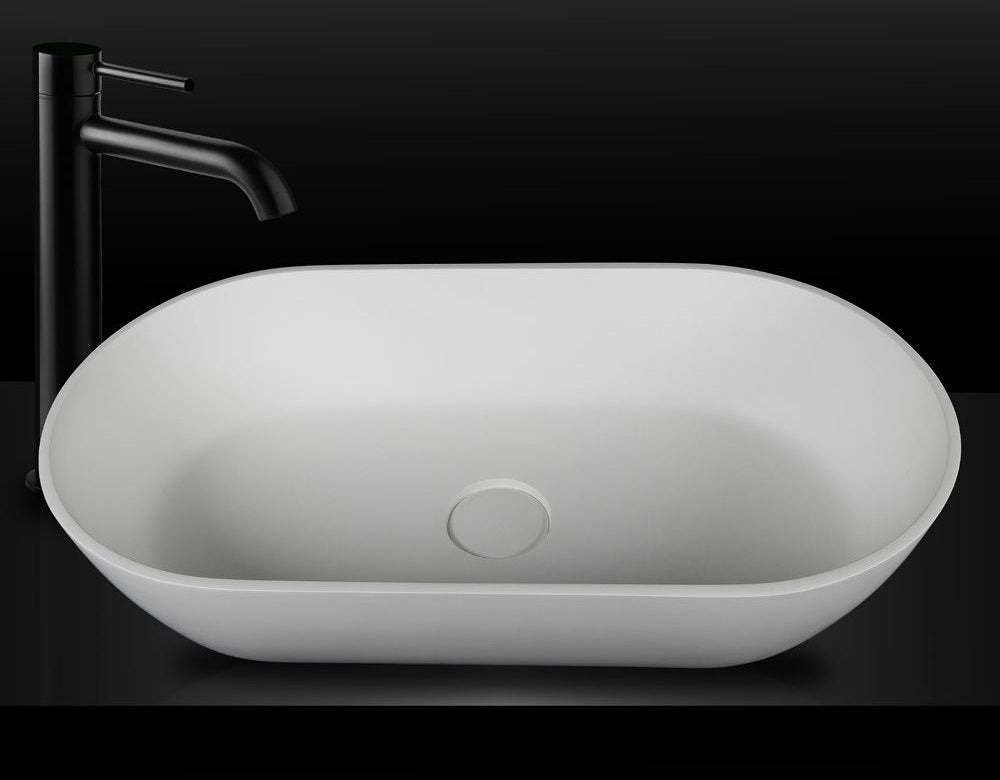Kaskade Lucia VXA12 Benchtop Oval Stone Basin 600mm