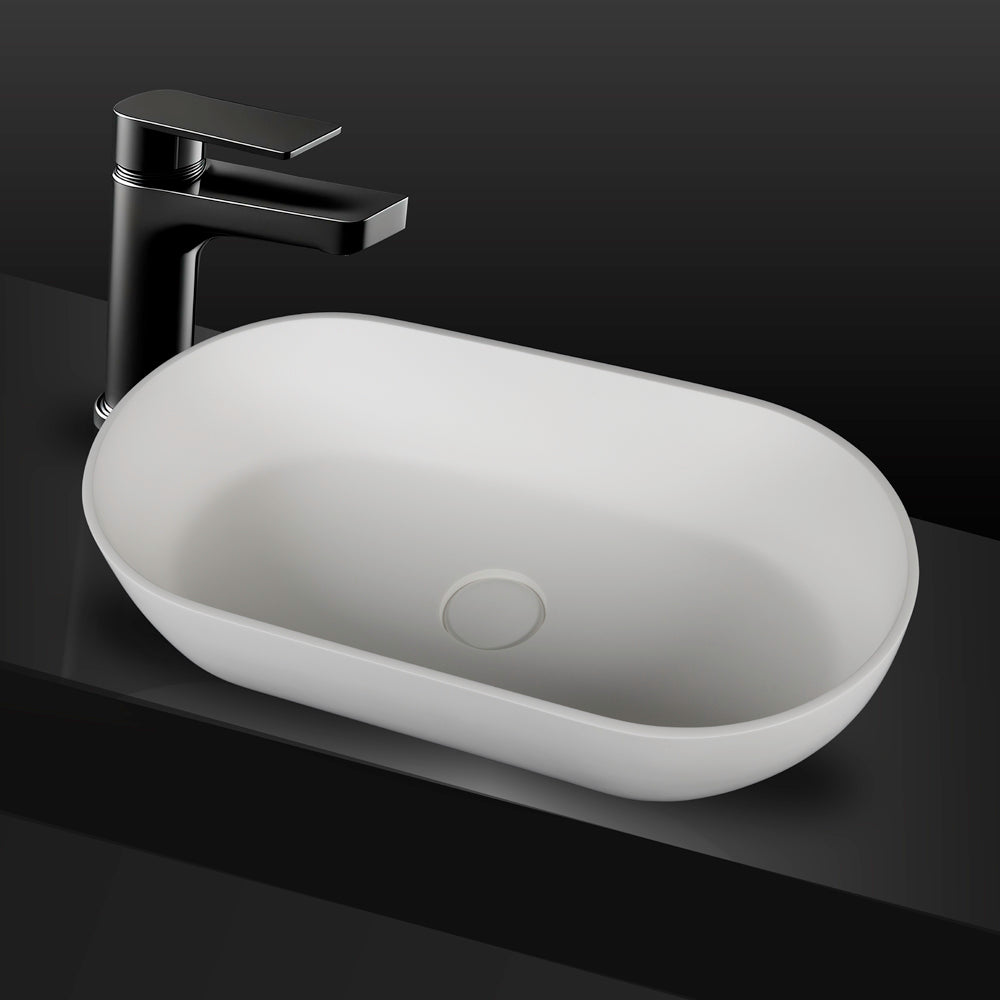 Kaskade Lucia VXA12 Benchtop Oval Stone Basin 600mm