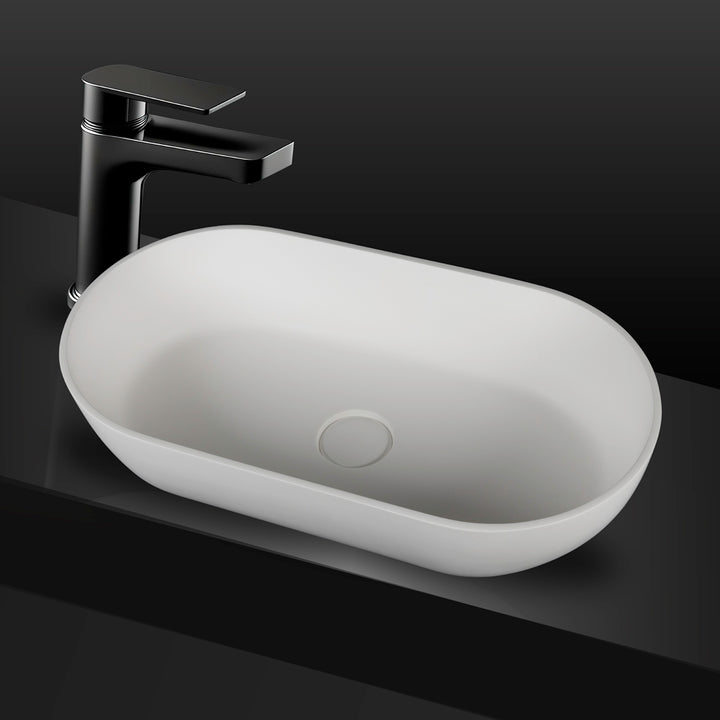 Kaskade Lucia VXA12 Benchtop Oval Stone Basin 600mm