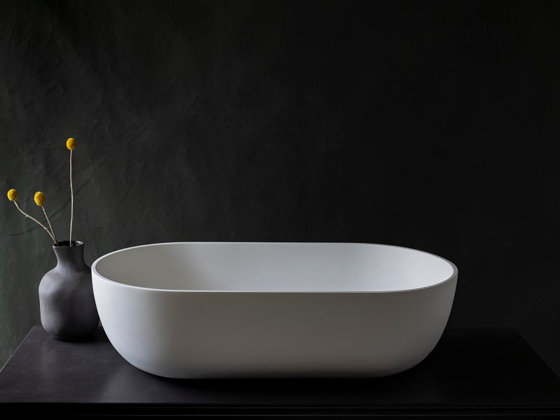 Kaskade Lucia VXA12 Benchtop Oval Stone Basin 600mm