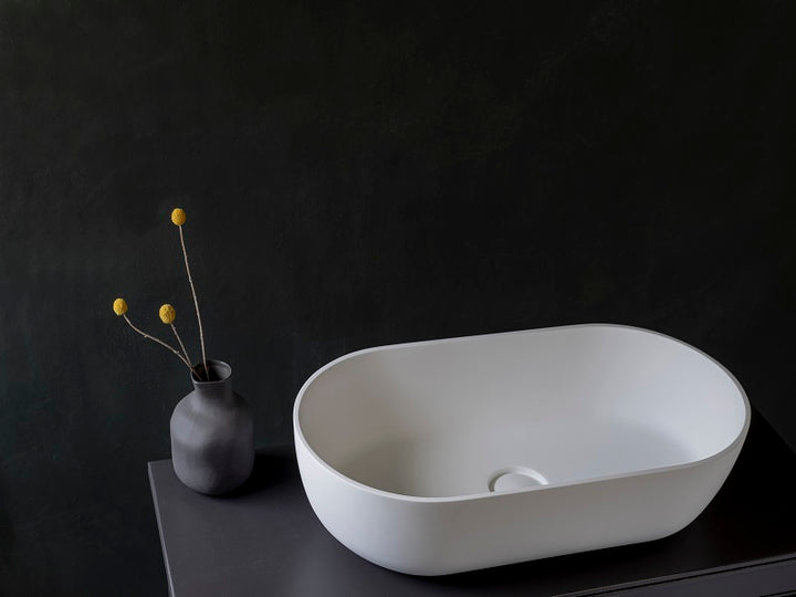Kaskade Lucia VXA12 Benchtop Oval Stone Basin 600mm