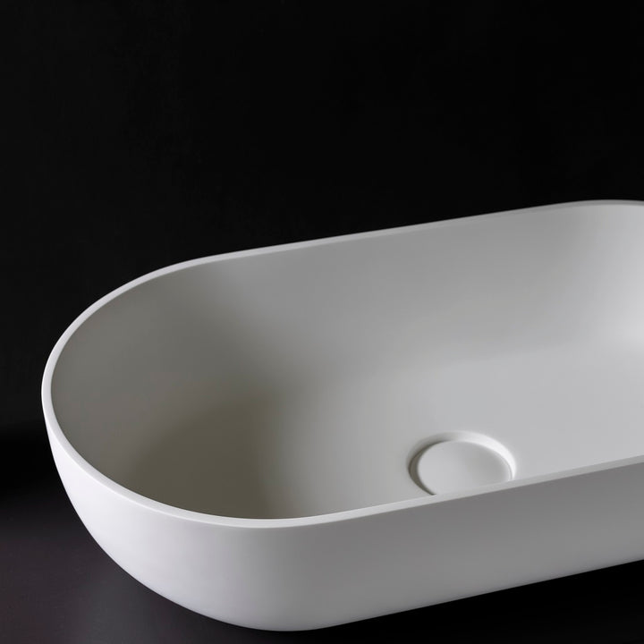 Kaskade Lucia VXA12 Benchtop Oval Stone Basin 600mm