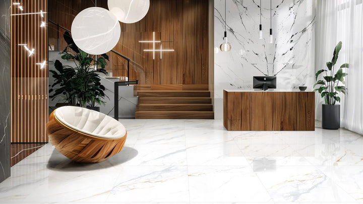 Veneto Calacutta Marble Look Porcelain Tile 300x300
