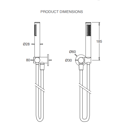 Johnson Suisse Venezia Hand Shower With Wall Bracket