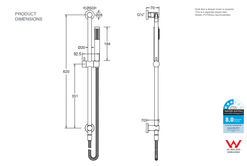 Johnson Suisse Venezia Rail Shower