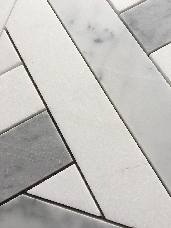 Large Versailles Italian Grey with Thassos Mosaic