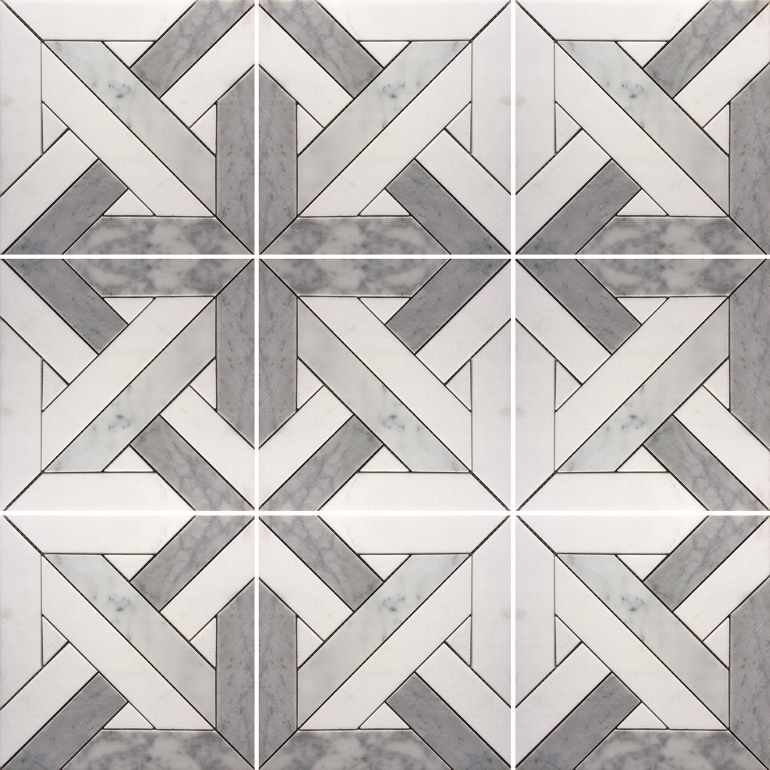 Large Versailles Italian Grey with Thassos Mosaic