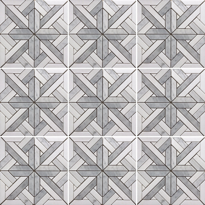 Medium Versailles Carrara with Thassos Mosaic