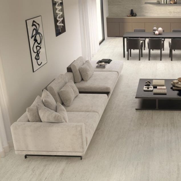 Vienna White Italian Travertine Porcelain 600x1200