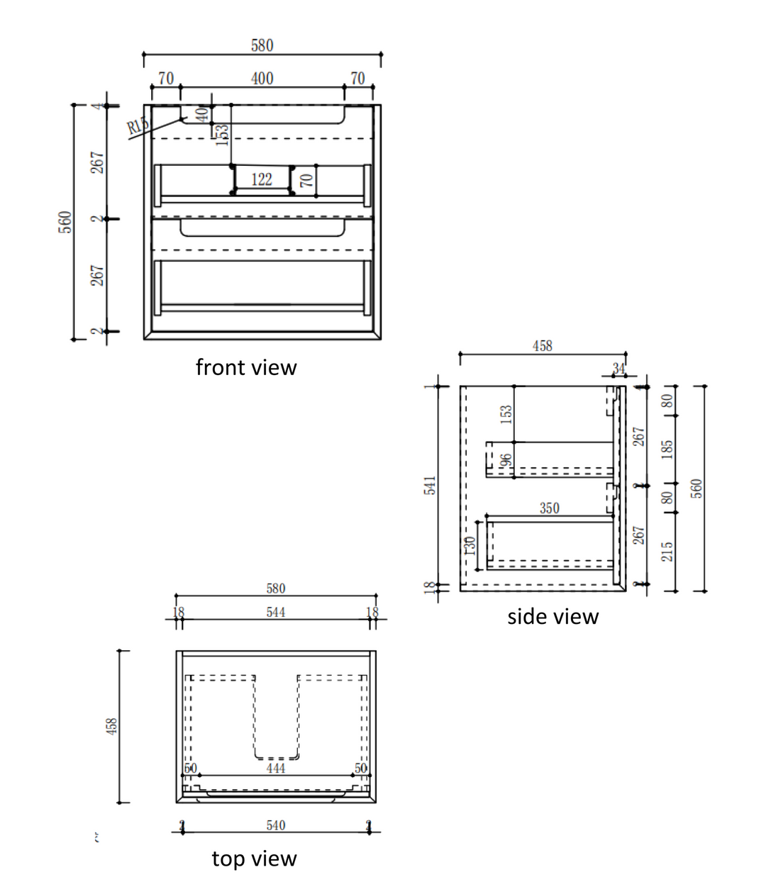 Voulari Framed Wall Hung 600mm Harvest Oak Cabinet