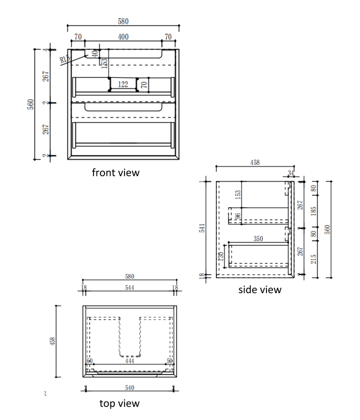 Voulari Framed Wall Hung 600mm Harvest Oak Cabinet