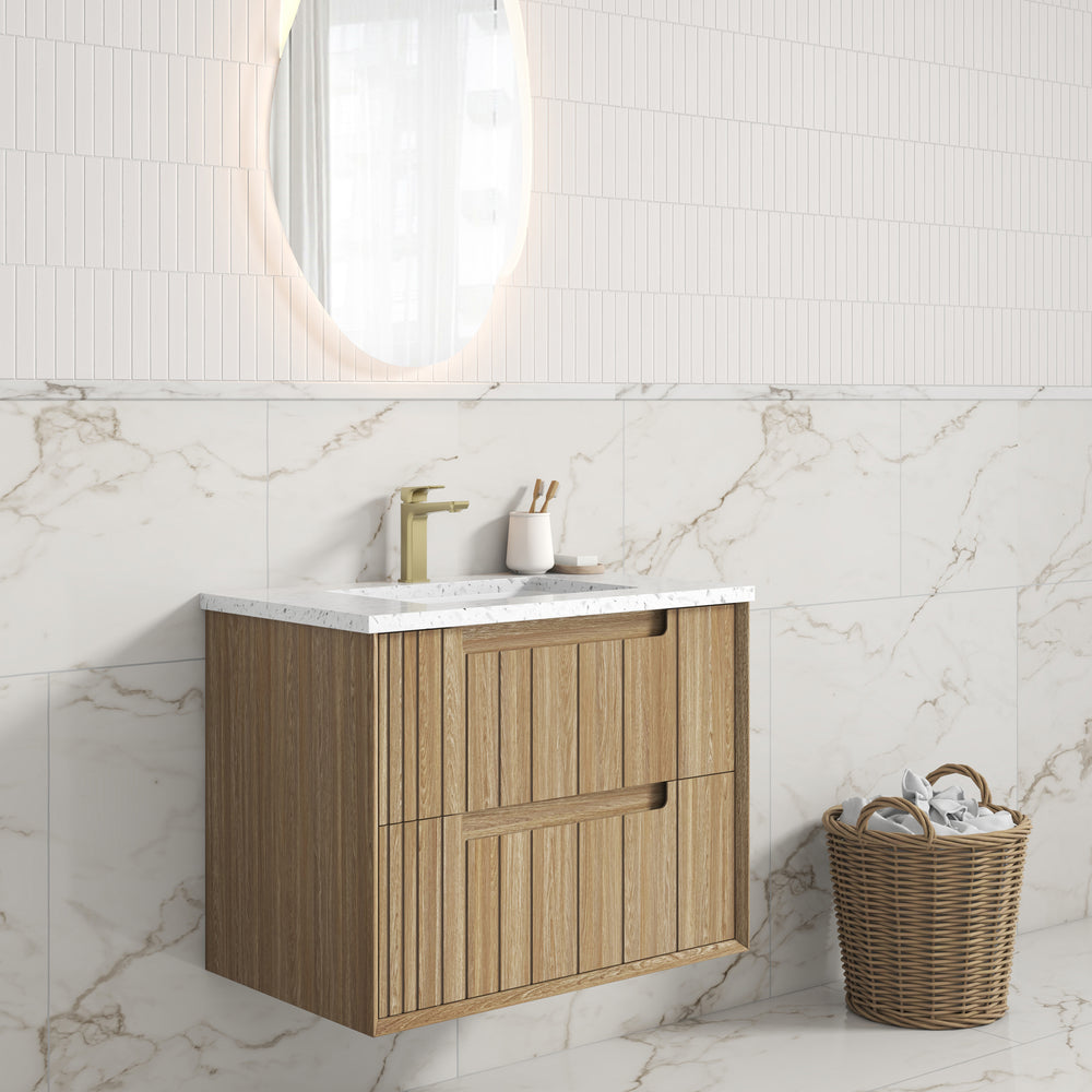 Voulari Framed Wall Hung 600mm Harvest Oak Cabinet