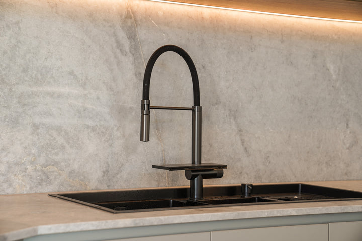 Alia Double Bowl Smart Sink Gunmetal Grey